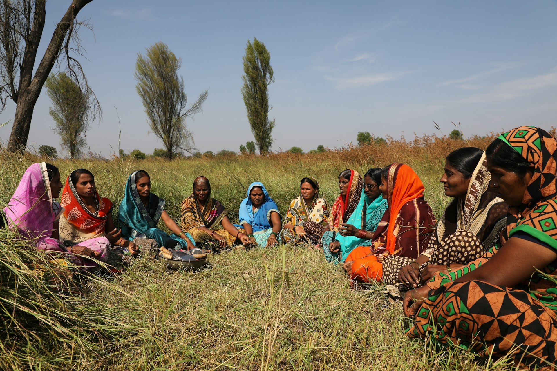 people sitting on grass field during daytime